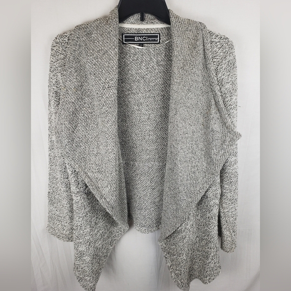 BNCI BY BLANC NOIR GRAY BLEND WATERFALL CARDIGAN SZ M - Picture 1 of 9
